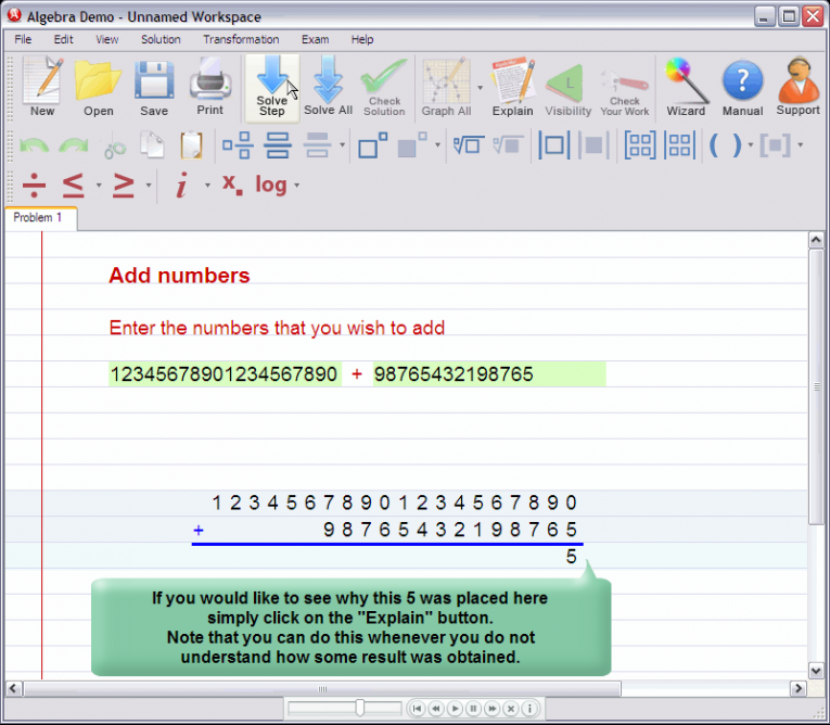 picture 2 for demo on Adding long numbers