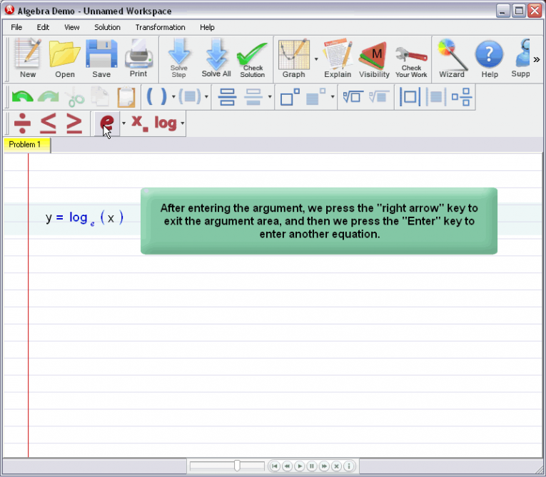 picture 5 for demo on Entering Logarithmic Expressions