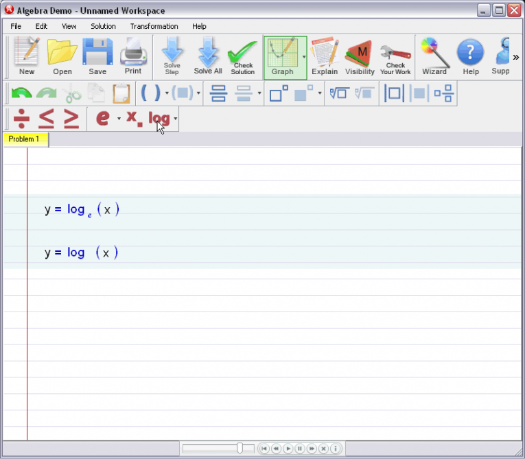 picture 6 for demo on Entering Logarithmic Expressions