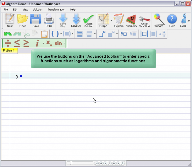 picture 1 for demo on Entering Logarithmic Expressions