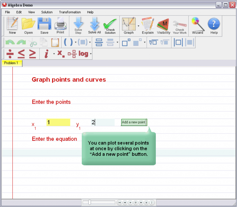 picture 1 for demo on Graphing Curves And Points