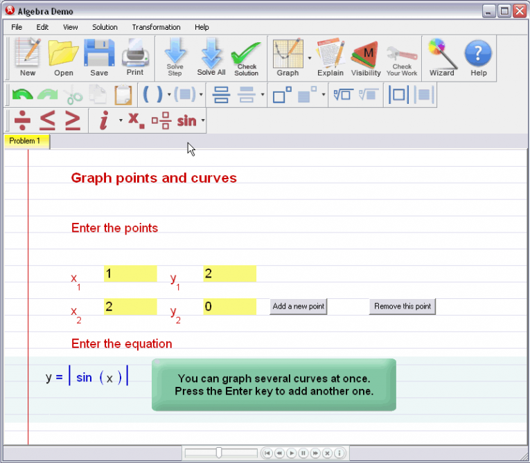picture 2 for demo on Graphing Curves And Points