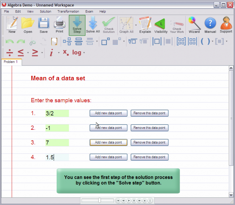 picture 3 for demo on Mean of a data set 