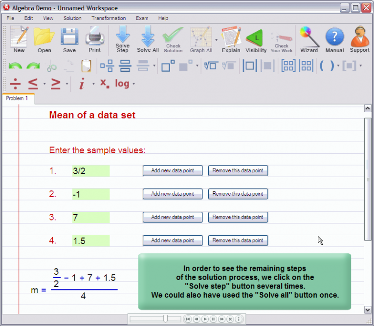 picture 5 for demo on Mean of a data set 