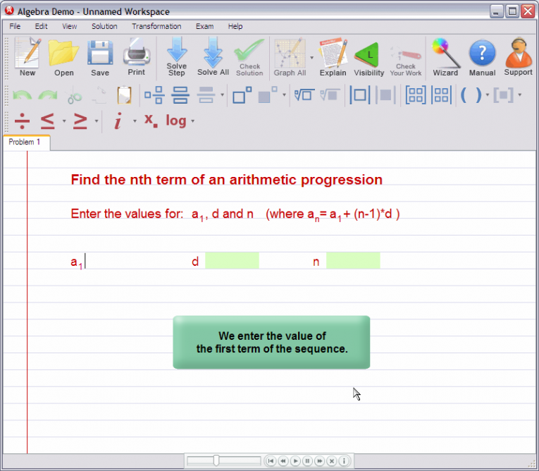 picture 1 for demo on Nth term of an arithmetic progression