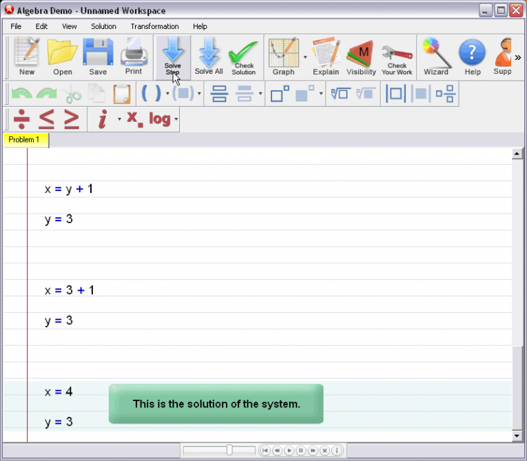 picture 4 for demo on Solving Systems Of Equations